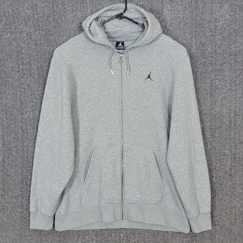 Nike Air Jordan Legacy Hoodie Mens XL Gray Hooded Jacket Pockets 413926-063